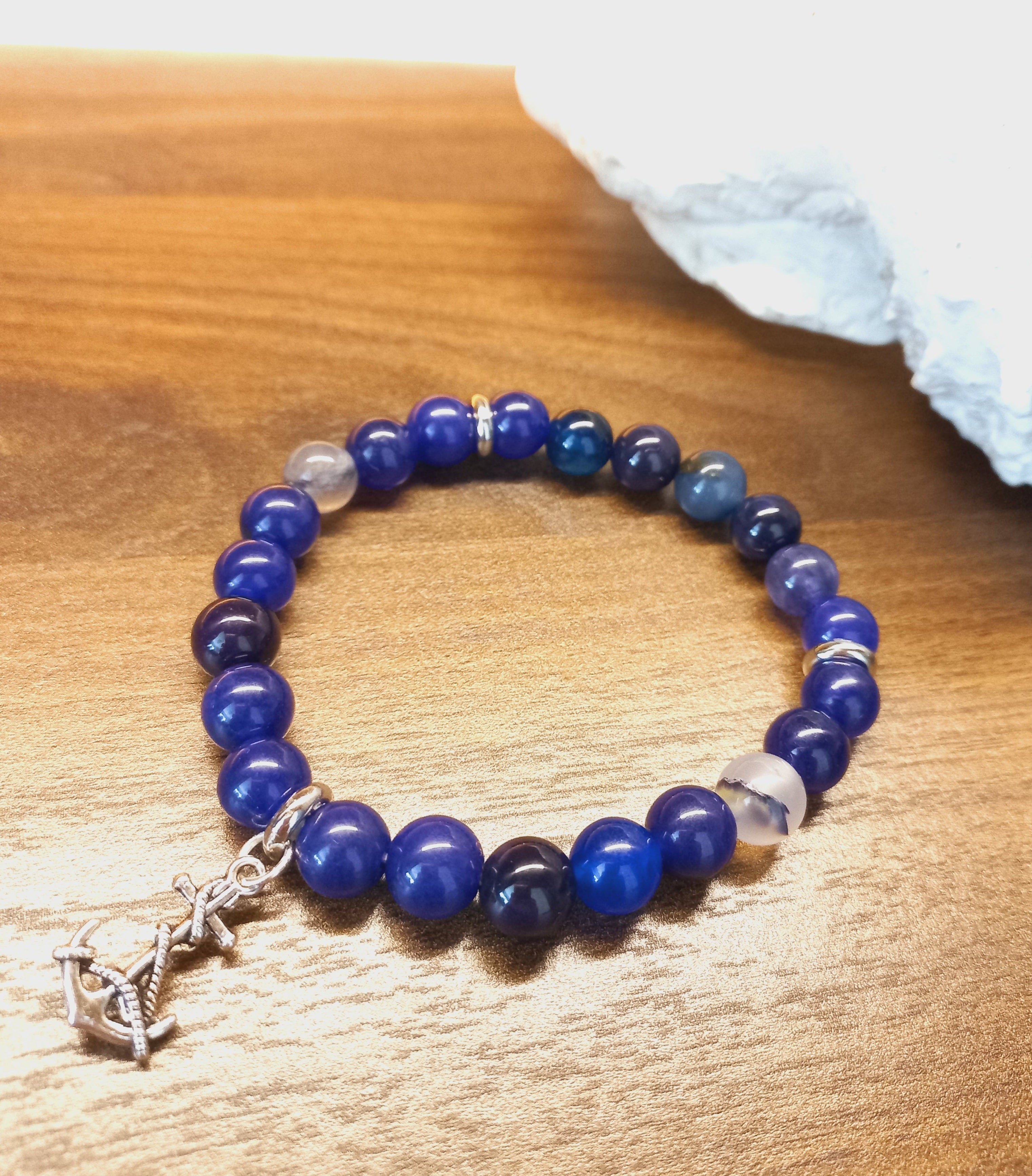 Bracelet Perle Bleu Marine Rouh Al-Nour