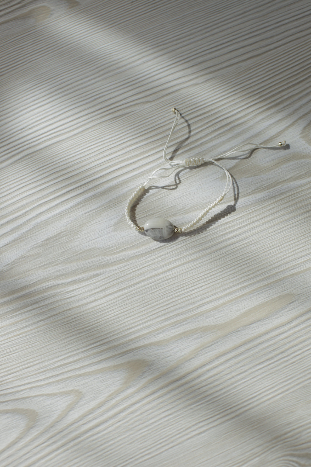 Bracelet Pierre Naturelle Rawnak al-Layl Marbre Blanc