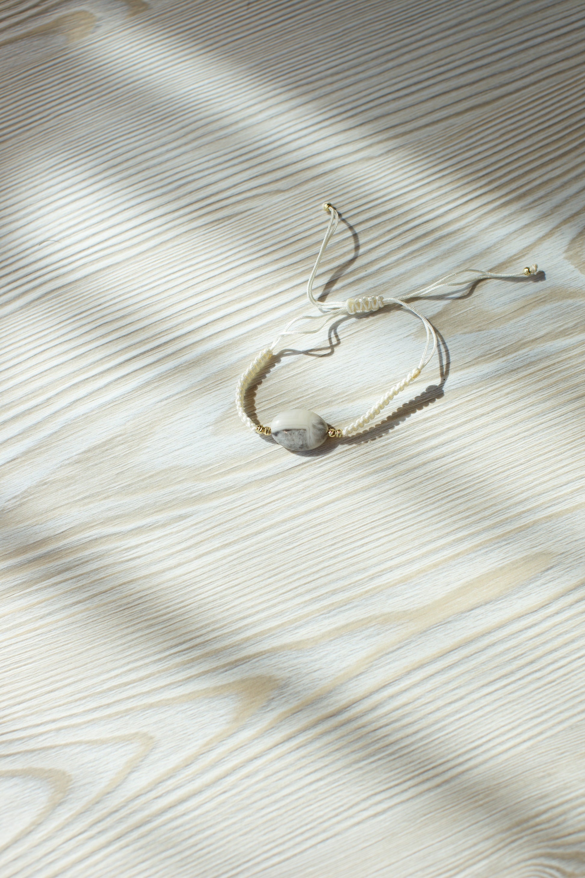 Bracelet Pierre Naturelle Rawnak al-Layl Marbre Blanc