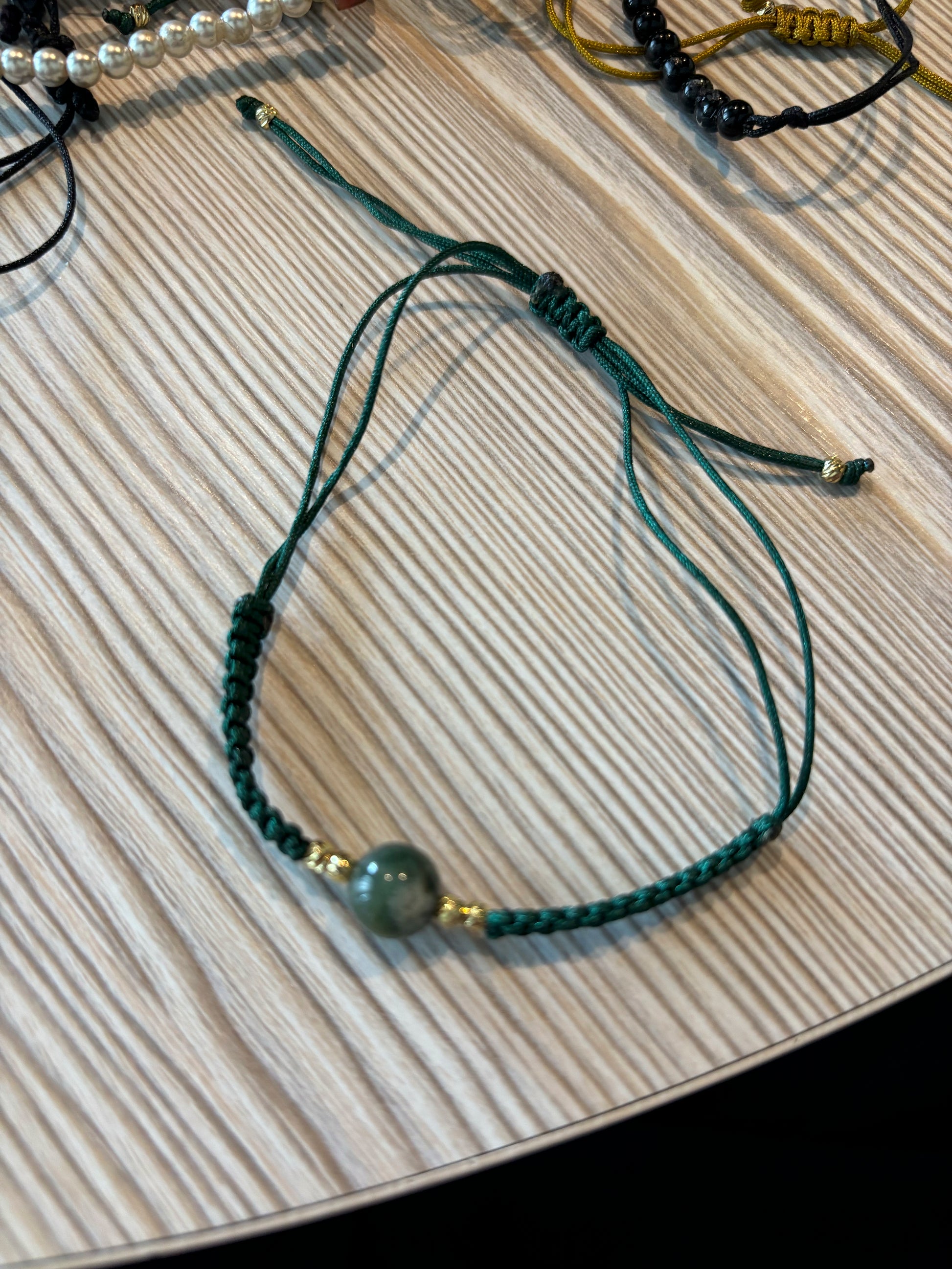 Bracelet Perle Rawnak al-Layl Vert Foncé